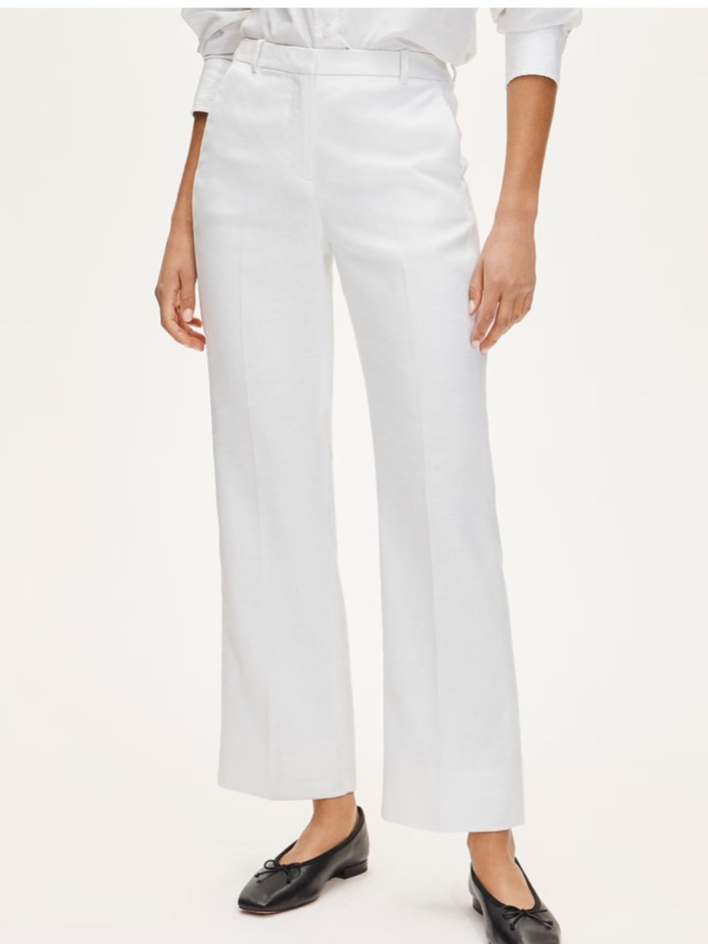 J. Crew White Cropped Linen-Blend Ankle Pants